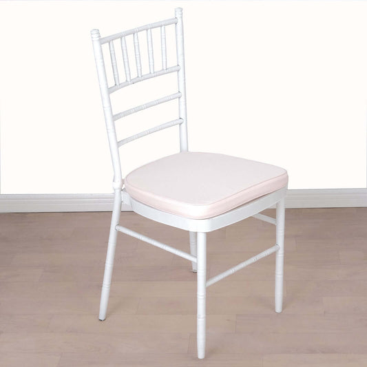 Chiavari Chair Cushion with 1.5" Thick Memory Foam and Ties Blush - Stylish Removable Cover for Comfort - NestOCart