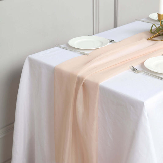 Chiffon 6ft Table Runner Nude - Flowy & Lightweight Table Decor - Bell Racket Store
