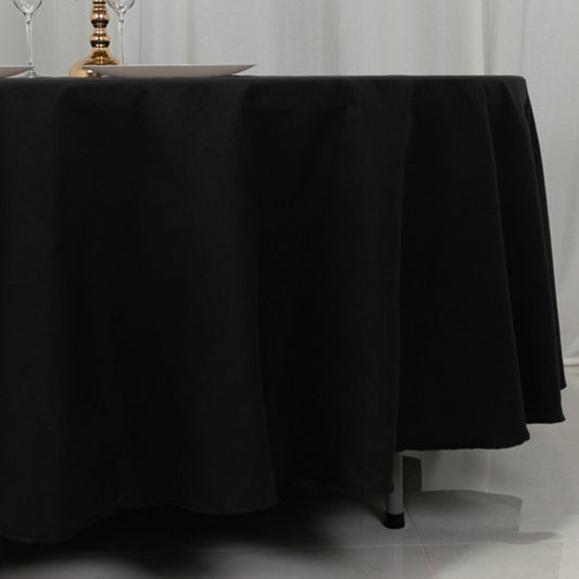 Cotton Blend 108" Round Tablecloth Black - Wrinkle - Resistant Design - Bell Racket Store