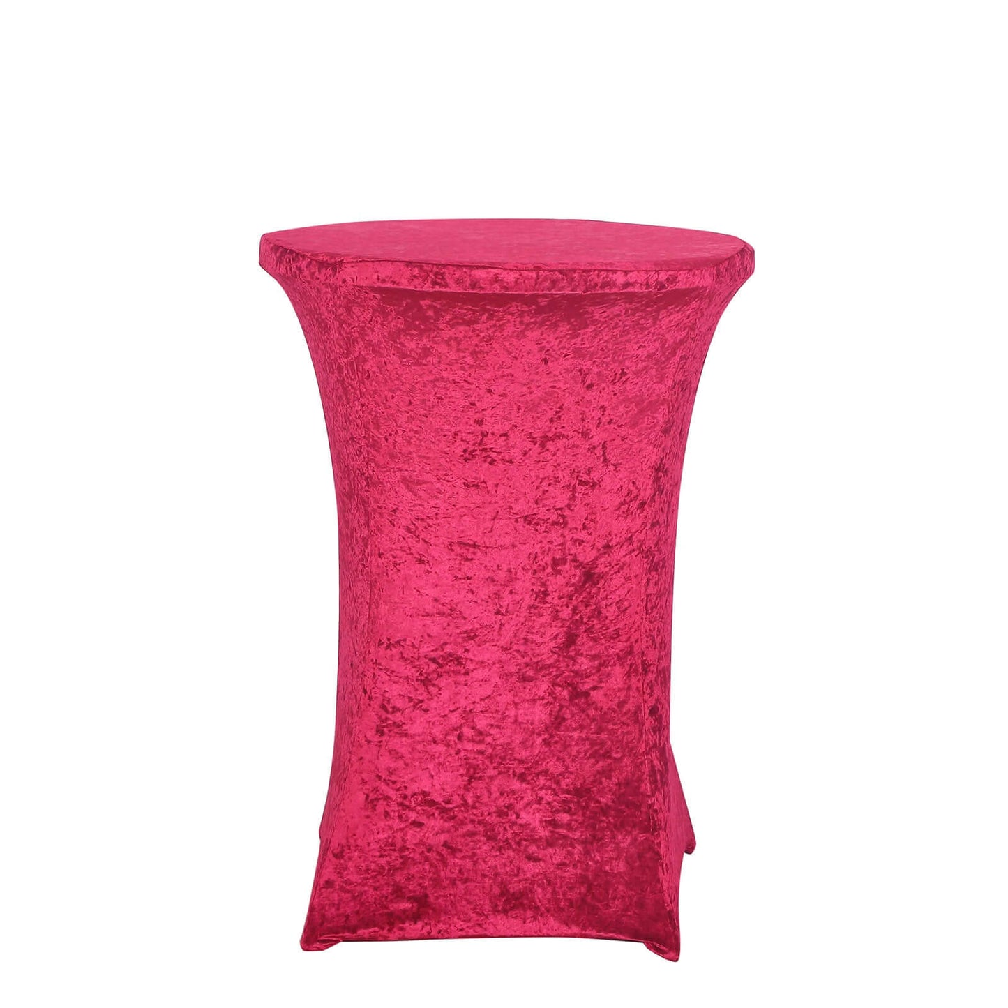 Crushed Velvet Spandex 30" Round Cocktail Table Cover Red Smooth Highboy Tablecloth - Bell Racket Store