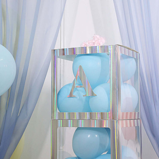 4 Pack 5" Iridescent Alphabet Stickers Banner, Customizable Stick on Letters - A