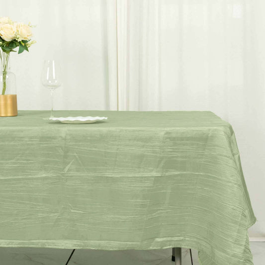 Taffeta 60"x102" Rectangle Tablecloth Sage Green - Accordion Crinkle Table Cover