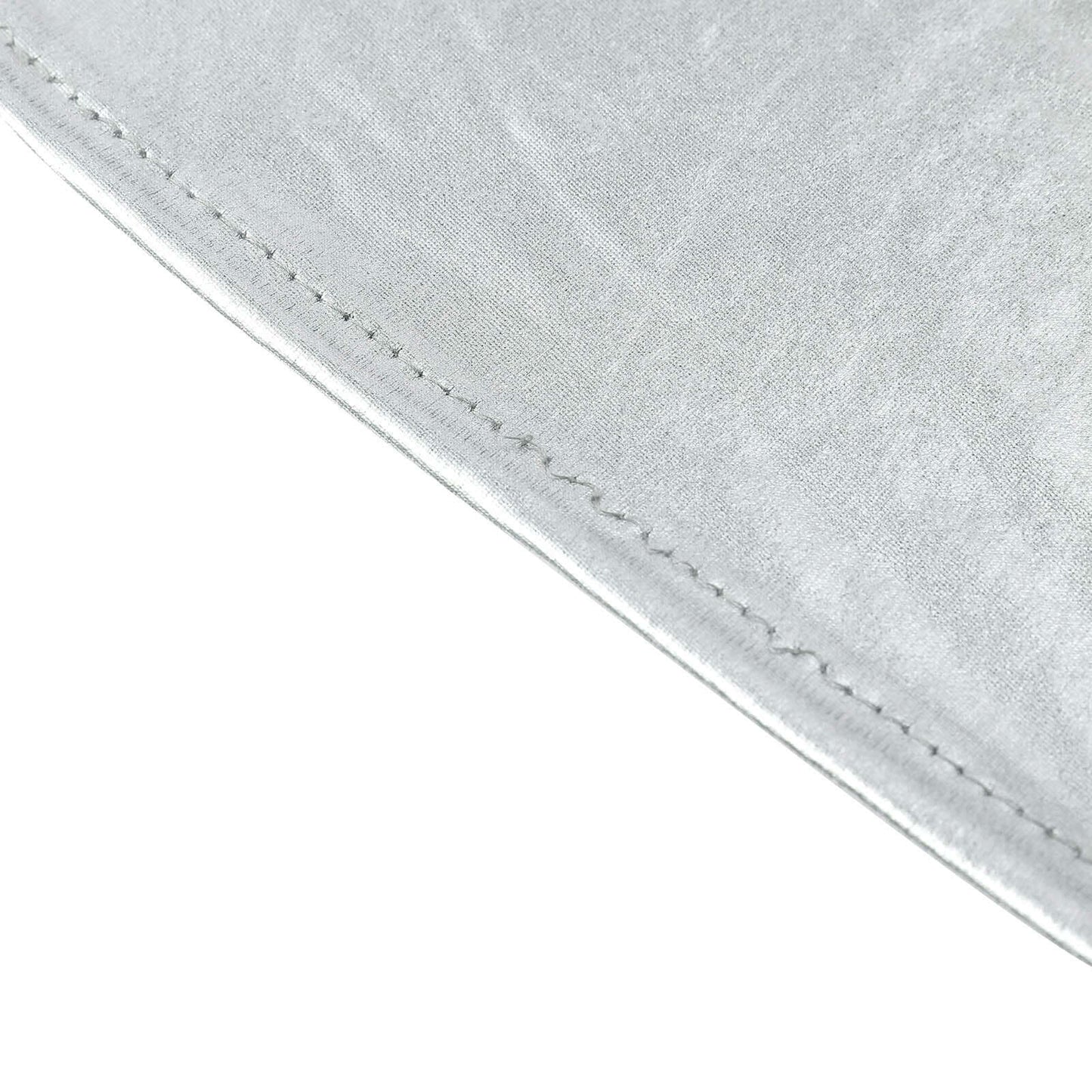 Metallic Spandex 30" Fitted Round Cocktail Table Cover Silver Highboy Tablecloth - Stretch Fit & Water-Resistant