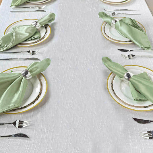 5 Pack Satin 20"x20" Napkins Sage Green - Luxurious Shine & Smooth Dinner Napkins