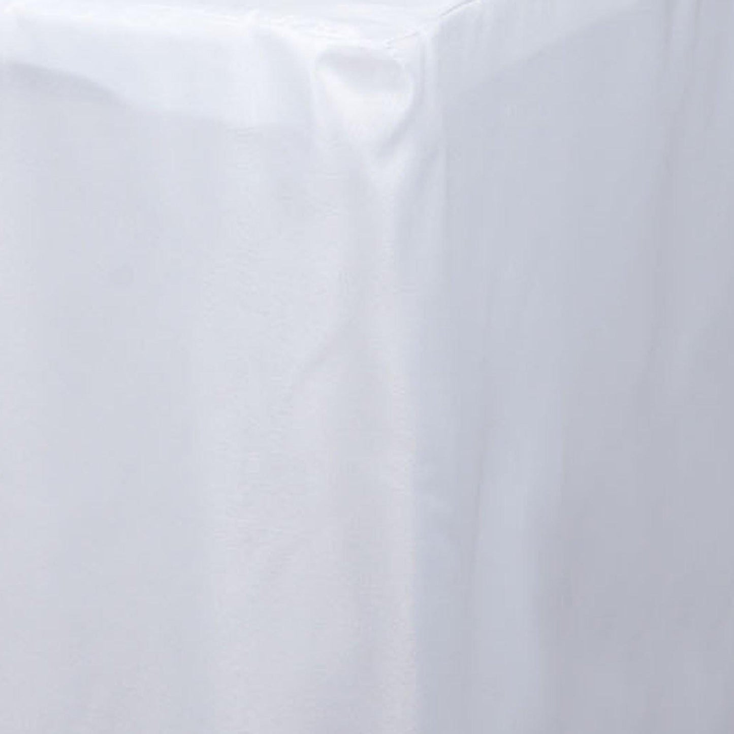 Fitted Polyester 96"x30" Rectangle Tablecloth White - Durable and Easy to Maintain Table Cover for Trade Shows, Catering & Events - NestOCart