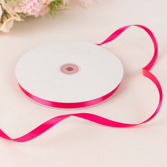 100 Yards 3/8" Fuchsia Single Face Decorative Satin Ribbon