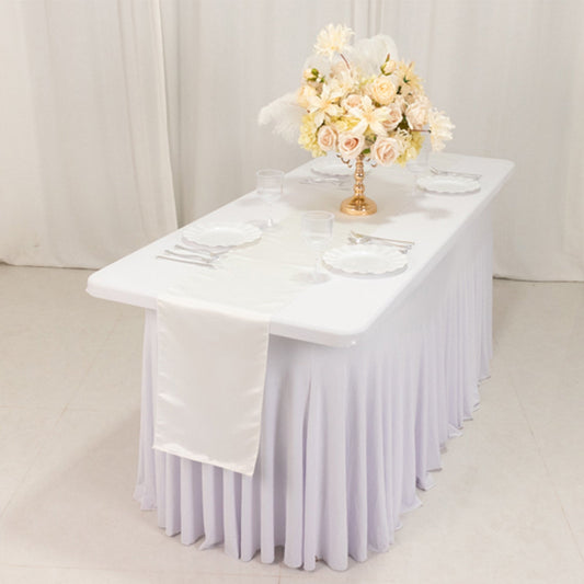 Lamour Satin 12"x108" Table Runner Ivory - Smooth & Lustrous Finish - Bell Racket Store