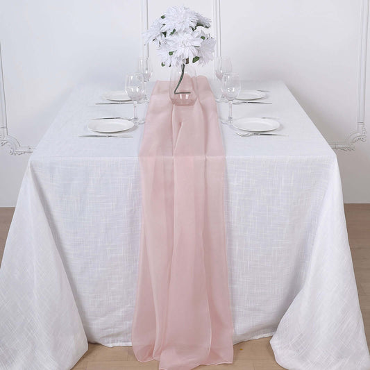 Chiffon 6ft Table Runner Blush - Flowy & Lightweight Table Decor