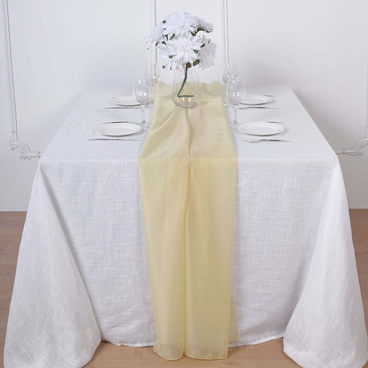 Chiffon 6ft Table Runner Champagne - Flowy & Lightweight Table Decor