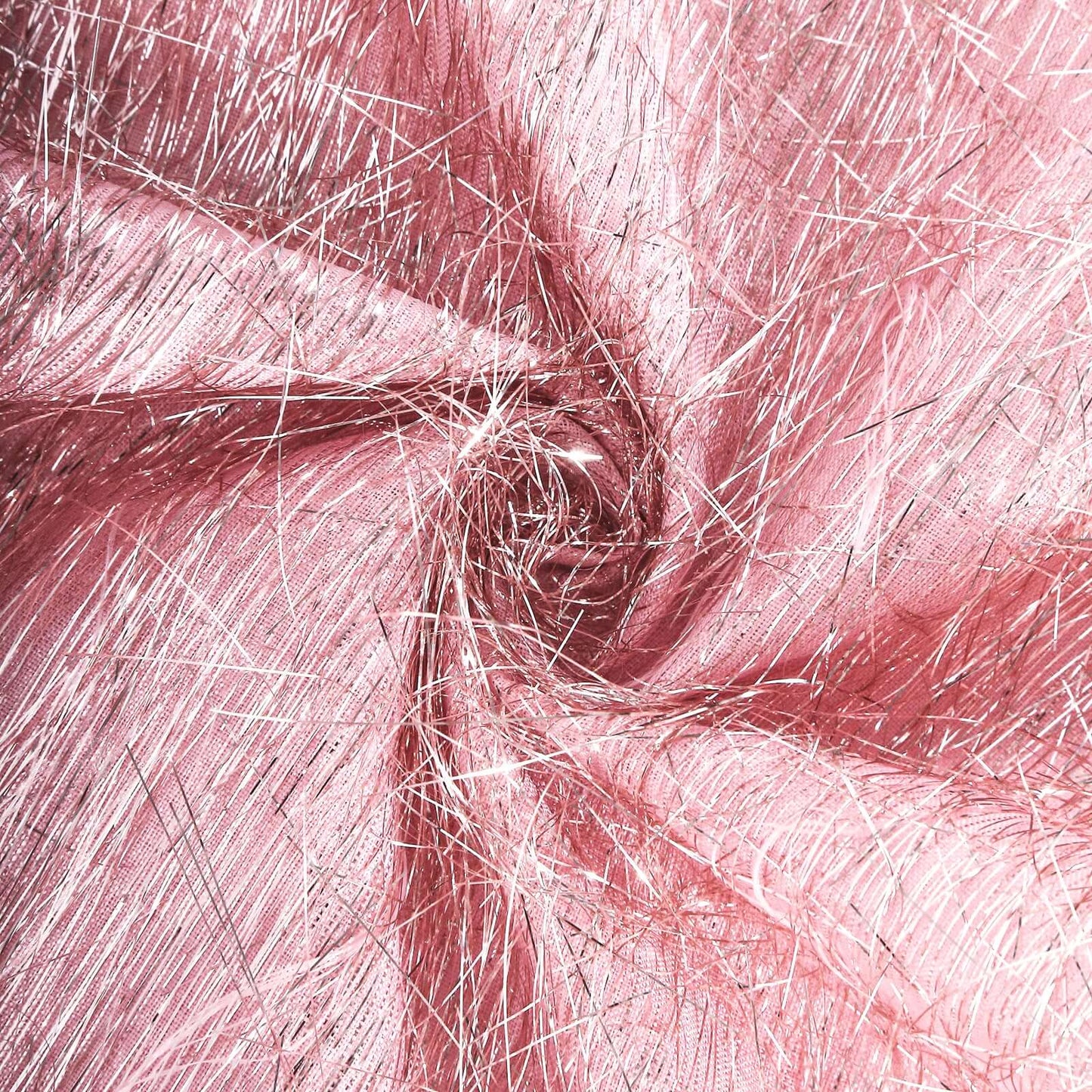 Metallic Tinsel Polyester 12"x108" Table Runner Rose Gold - Shimmery Fringe Shag Table Decor - Bell Racket Store