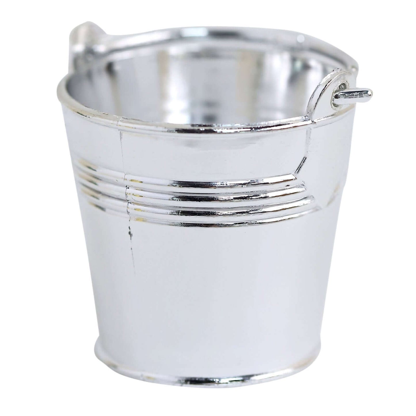 12 Pack 2" Silver Mini Planter Treat Party Favor Boxes, Small Pail Bucket Candy Container Gift Boxes