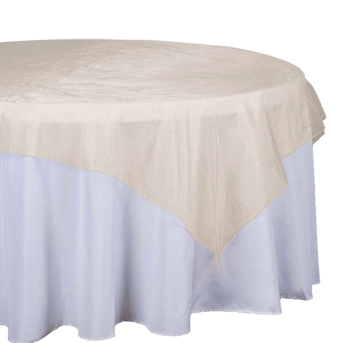 Organza 72"x72" Table Overlay Square Tablecloth Gold - Sheer Design for Stylish Events - NestOCart