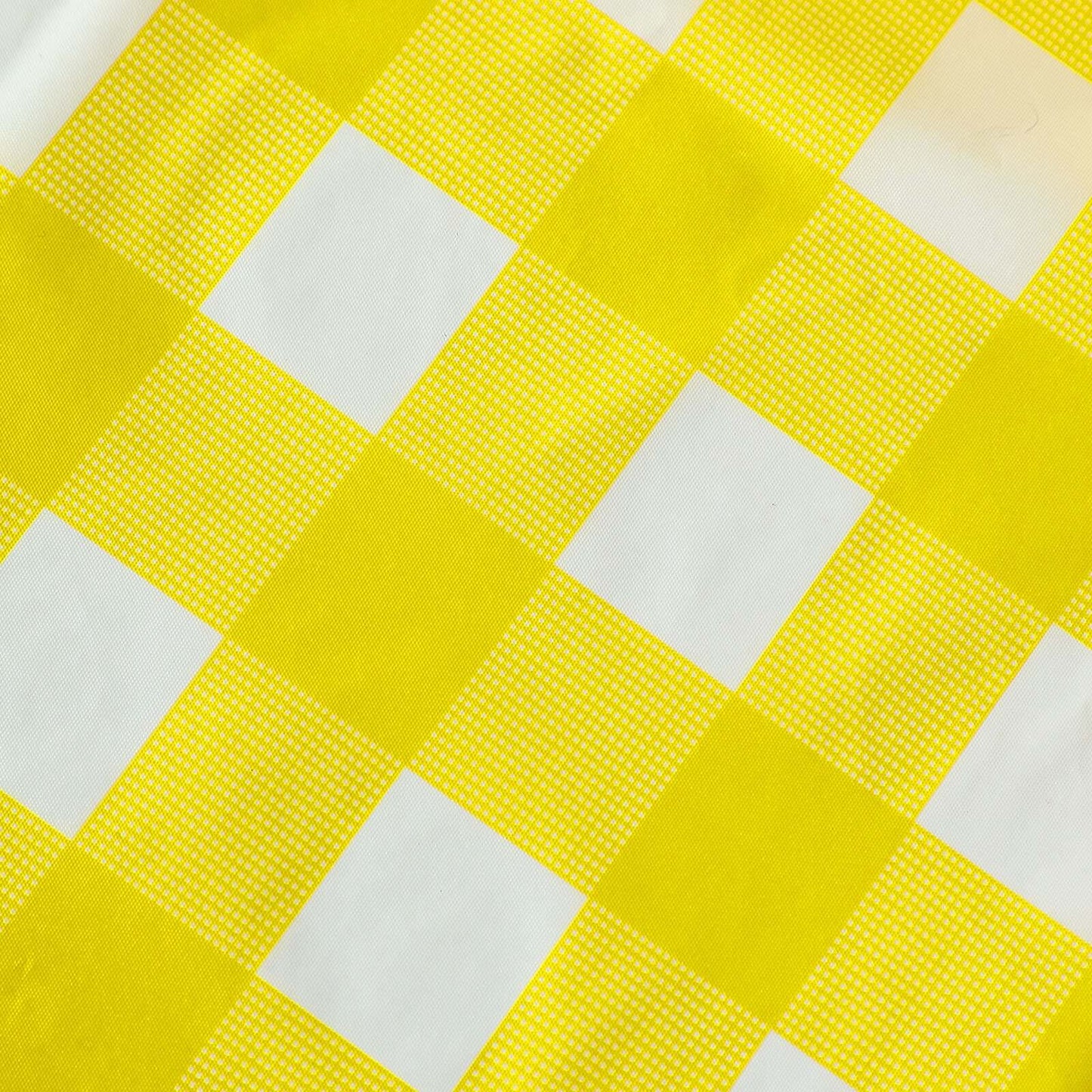 Plastic Table Cover White/Yellow Checkered Rectangle - Lightweight PVC Disposable Tablecloth 54"x108" - NestOCart