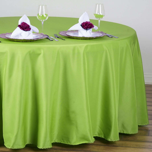 Polyester 108" Round Tablecloth Apple Green - Wrinkle - Resistant Table Cover - NestOCart