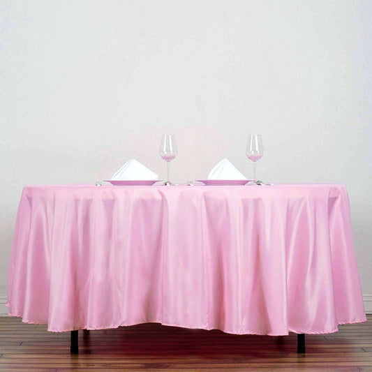 Polyester 108" Round Tablecloth Pink - Wrinkle - Resistant Table Cover - NestOCart