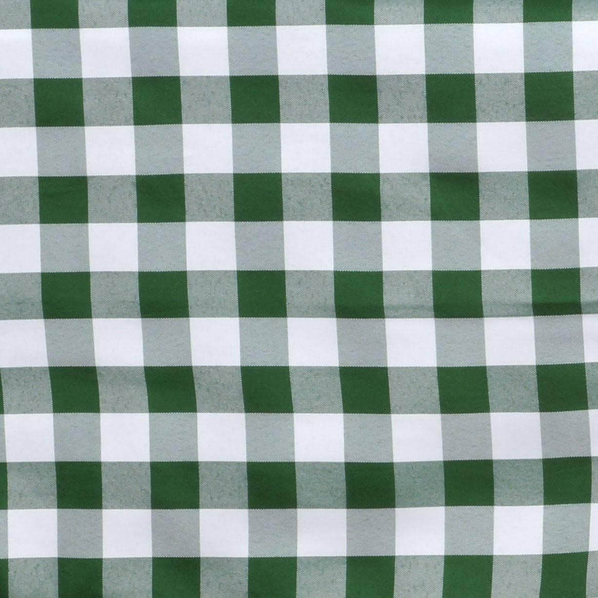 Polyester 108" Round Tablecloth White/Green - Checkered Buffalo Plaid Table Cover - NestOCart