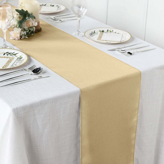 Polyester 12"x108" Table Runner Champagne - Durable & Wrinkle - Resistant Table Decor - NestOCart