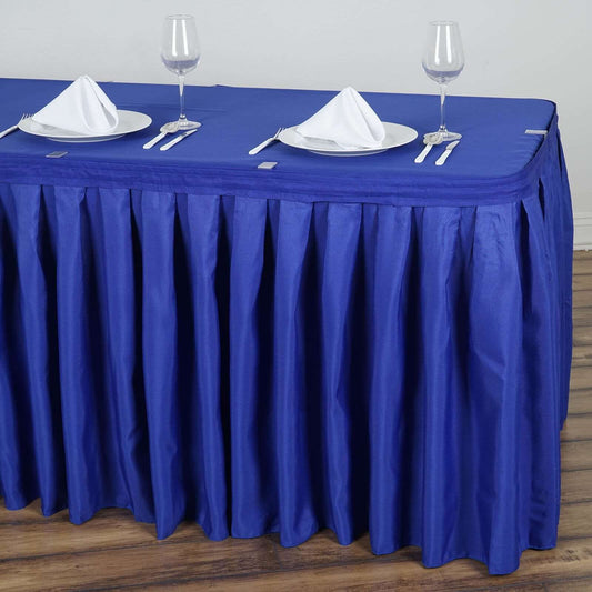 Polyester 14ft Table Skirt Royal Blue - Classic Pleated Design - NestOCart