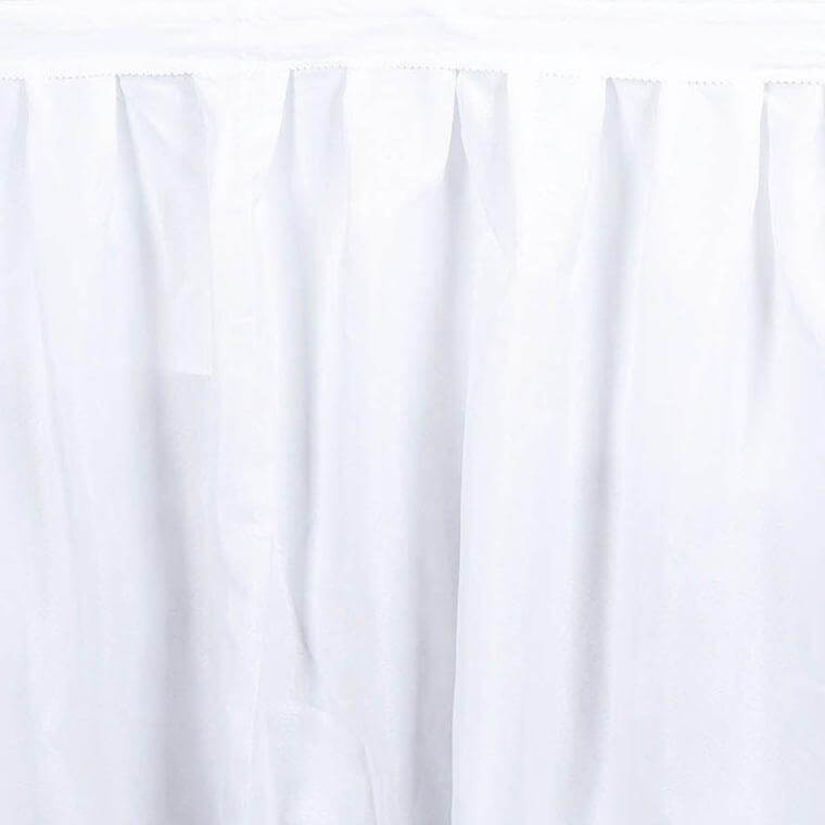 Polyester 14ft Table Skirt White - Classic Pleated Design for Weddings & Events - NestOCart