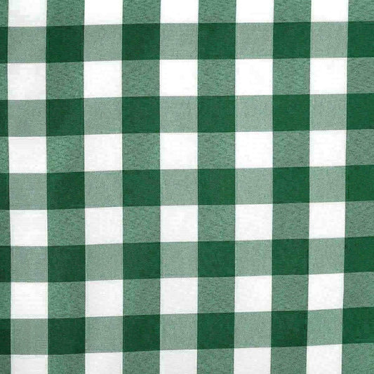 Polyester 14"x108" Table Runner Green/White - Gingham Plaid Design - NestOCart