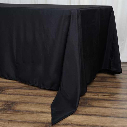Polyester 72"x120" Rectangle Tablecloth Black - Durable and Stylish for Events - NestOCart