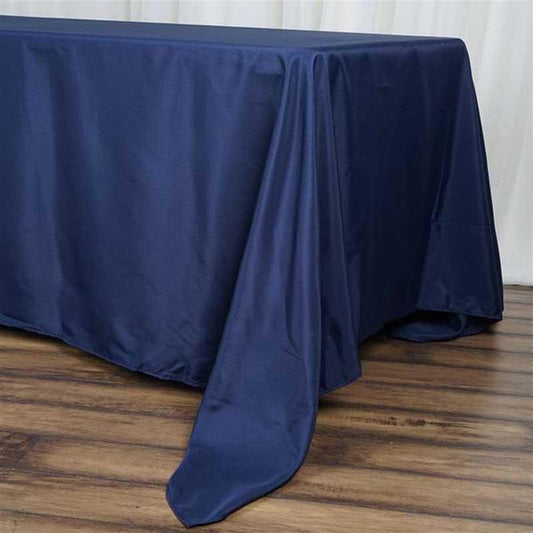 Polyester 72"x120" Rectangle Tablecloth Navy Blue - Durable and Stylish Table Cover - NestOCart