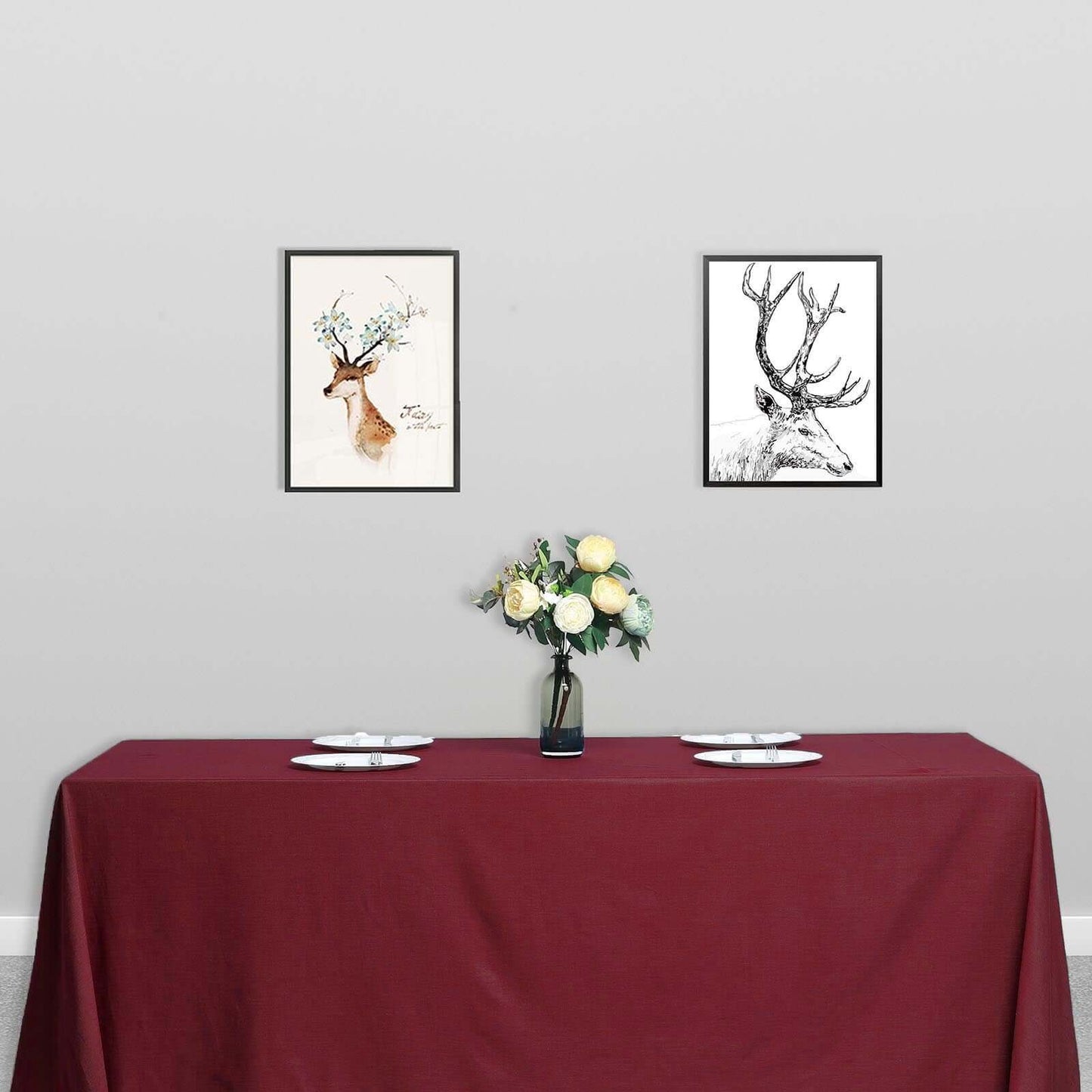 Polyester 90"x132" Rectangle Tablecloth Burgundy - Seamless Wrinkle - Resistant Table Cover - NestOCart