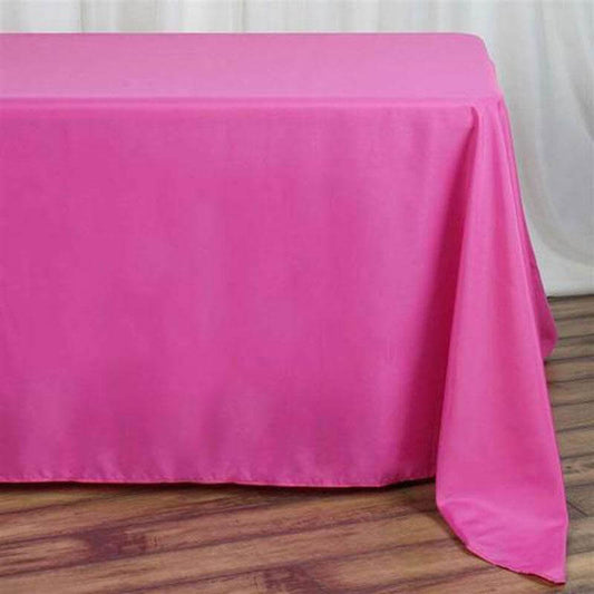 Polyester 90"x132" Rectangle Tablecloth Fuchsia - Seamless Wrinkle - Resistant Table Cover - NestOCart