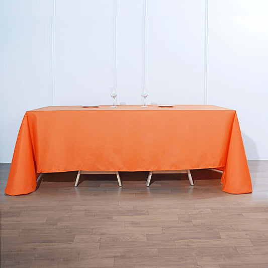 Polyester 90"x132" Rectangle Tablecloth Orange - Seamless Wrinkle - Resistant Table Cover - NestOCart