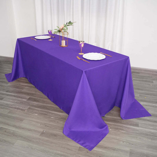 Polyester 90"x132" Rectangle Tablecloth Purple - Seamless Wrinkle - Resistant Table Cover - NestOCart