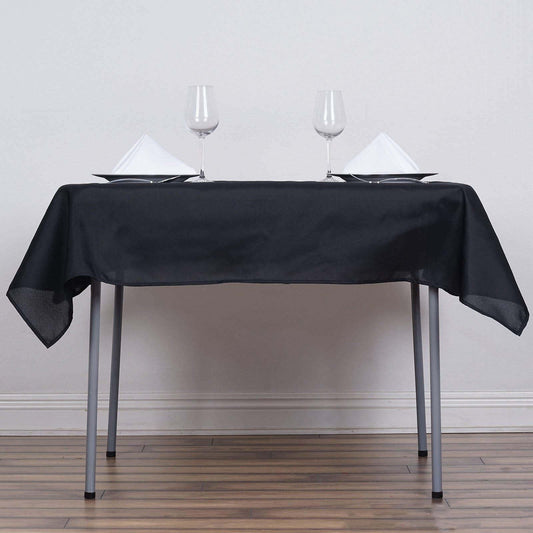 Polyester Square 54"x54" Tablecloth Black - Wrinkle - Resistant & Durable Table Cover for Events - NestOCart