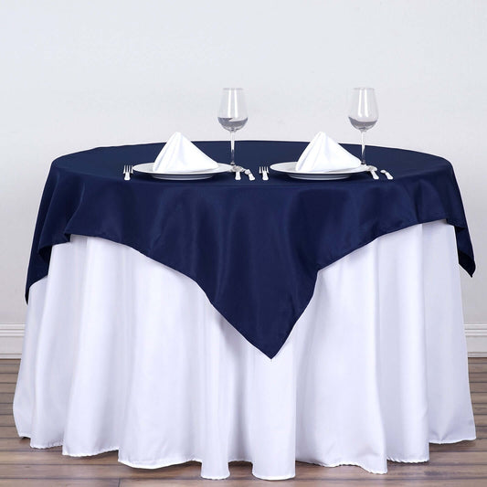 Polyester Square 54"x54" Tablecloth Navy Blue - Wrinkle - Resistant & Durable Table Cover - NestOCart