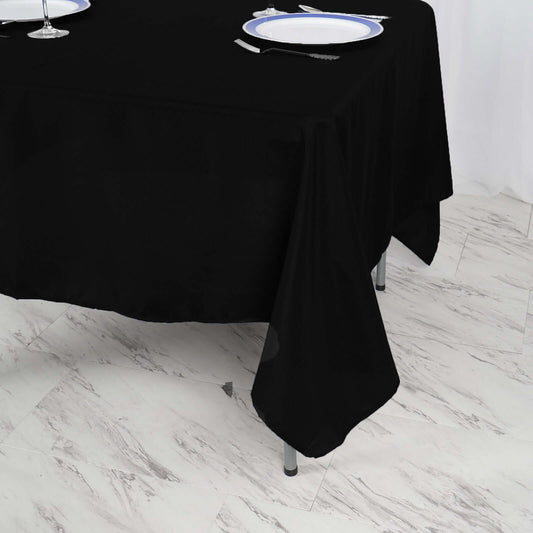 Polyester Square 70"x70" Tablecloth Black - Wrinkle - Resistant & Durable Table Cover for Events - NestOCart