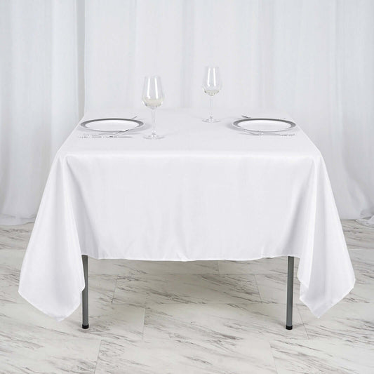 Polyester Square 70"x70" Tablecloth White - Wrinkle - Resistant & Durable Table Cover for Events - NestOCart