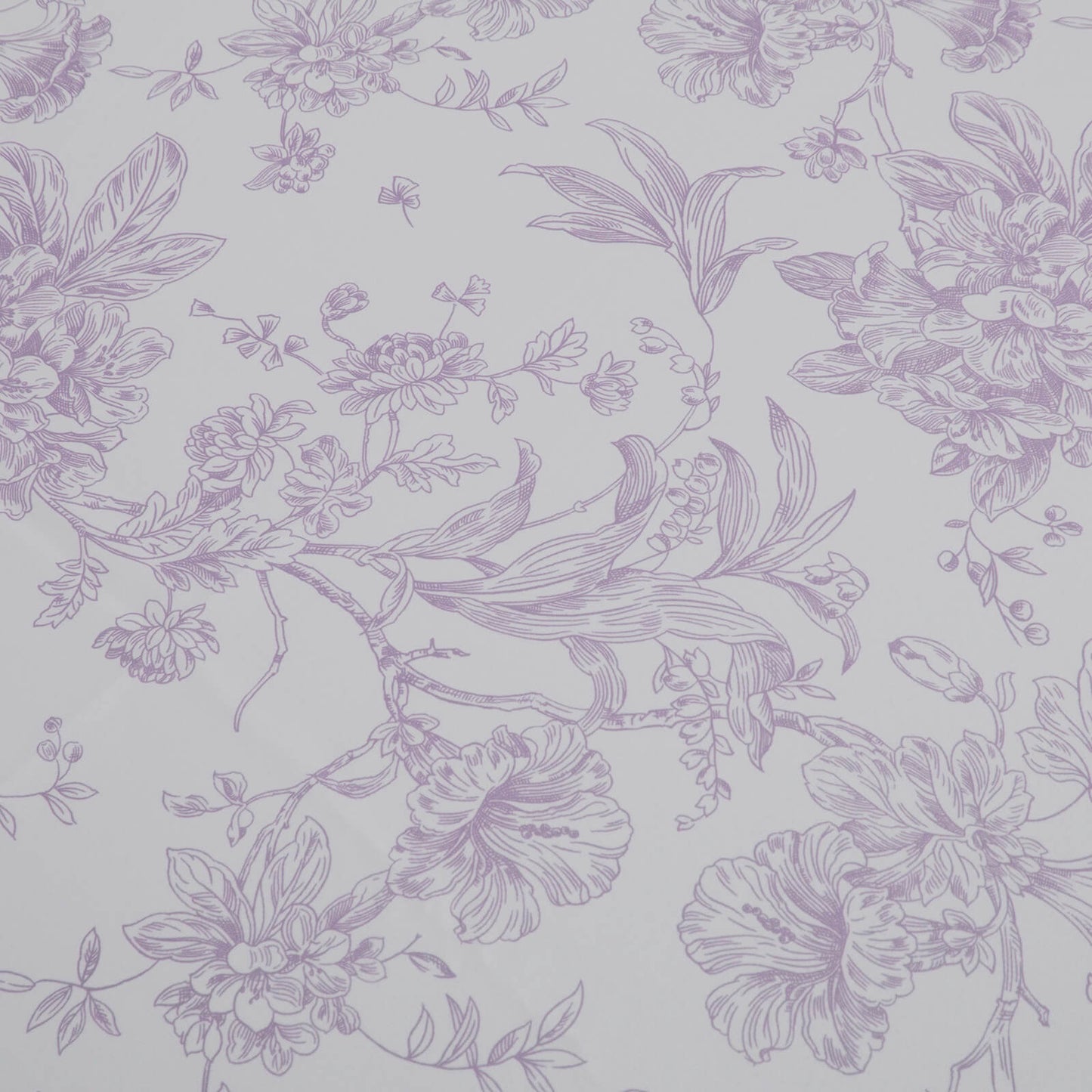 Polyester Table Runner 12"x108" White with Lavender Lilac French Toile Floral Print - Stylish Reusable Table Décor - Bell Racket Store