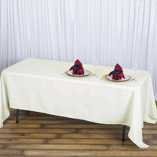 Premium Polyester 72"x120" Rectangle Tablecloth Ivory - 220GSM Stain - Resistant Table Cover - NestOCart