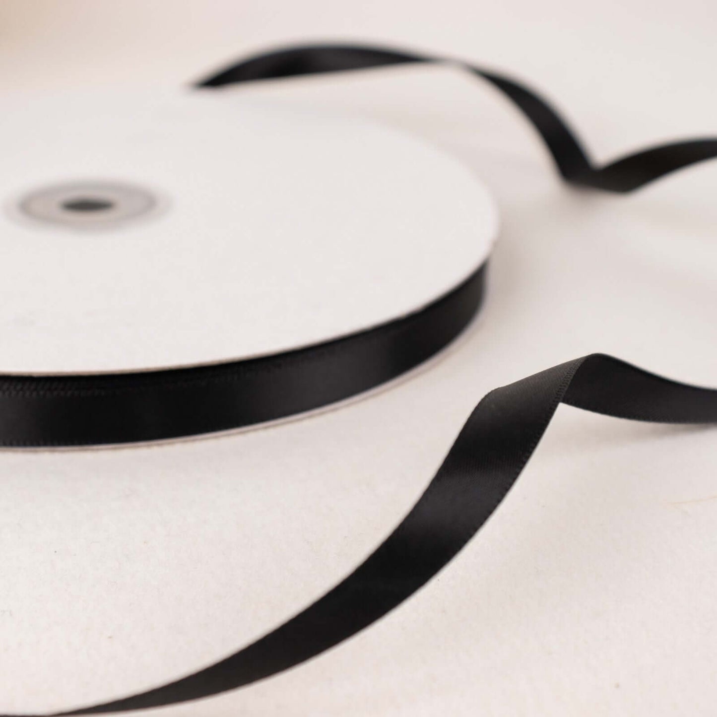 100 Yards 3/8" Black Single Face Decorative Satin Ribbon