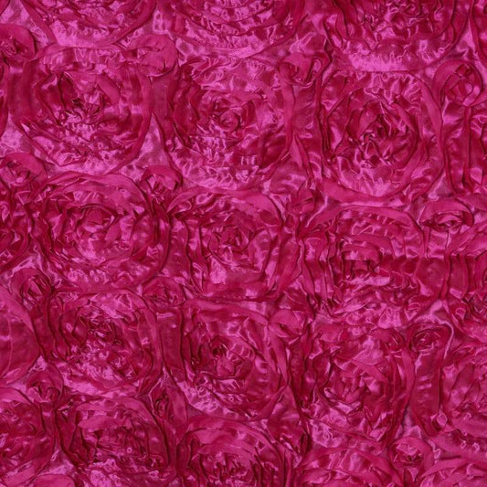 Rosette Satin 14"x108" Table Runner Fuchsia - Grandiose Design - NestOCart