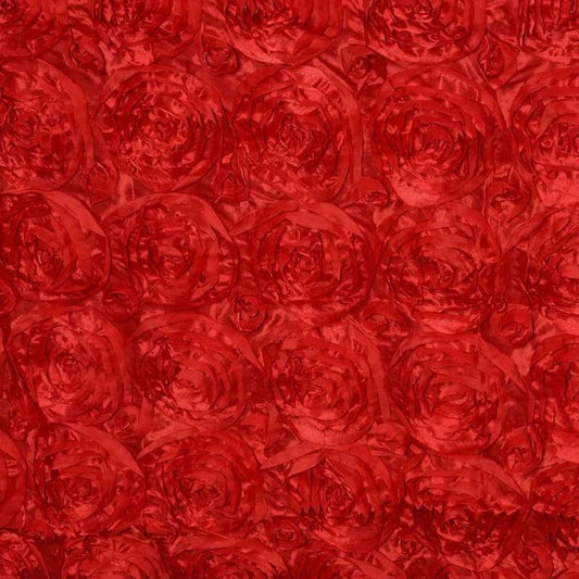 Rosette Satin 14"x108" Table Runner Red - Grandiose Design - NestOCart