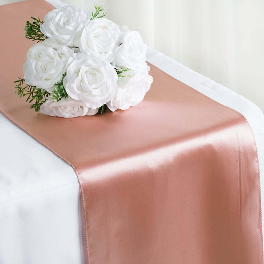 Satin 12"x108" Table Runner Dusty Rose - Stylish Table Linen - NestOCart