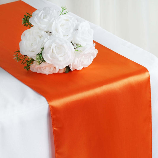 Satin 12"x108" Table Runner Orange - Stylish Table Linen - NestOCart