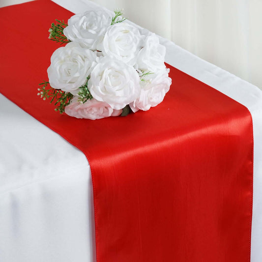 Satin 12"x108" Table Runner Red - Stylish Table Linen - NestOCart