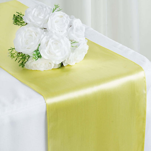 Satin 12"x108" Table Runner Yellow - Stylish Table Linen - NestOCart