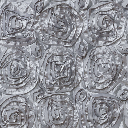 Satin 16" Chair Caps with Rosette Design for Chiavari Chairs Silver - Exquisite Chair Back Cover for Weddings & Parties - NestOCart