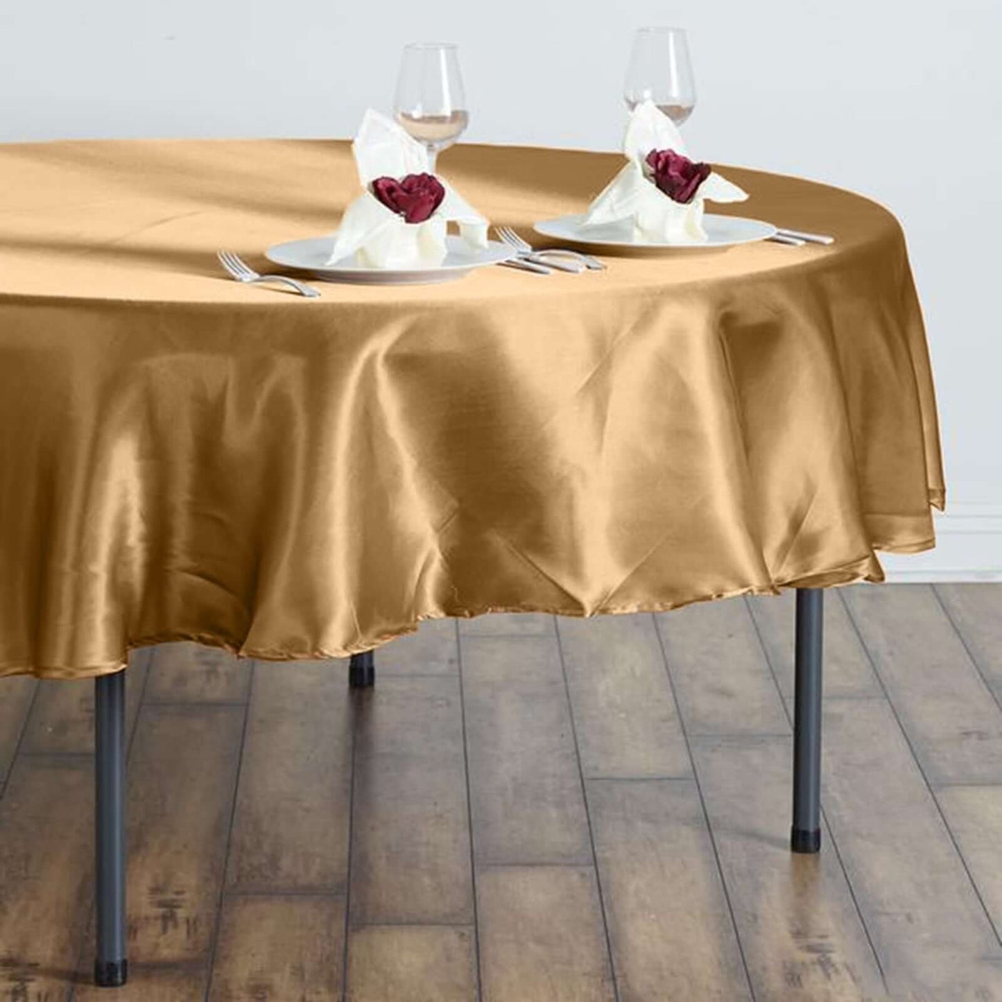 Satin 90" Round Tablecloth Gold - Smooth and Lustrous Table Cover - NestOCart