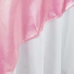 Satin 90"x90" Table Overlay Square Tablecloth Pink - Smooth Finish Table Topper - NestOCart