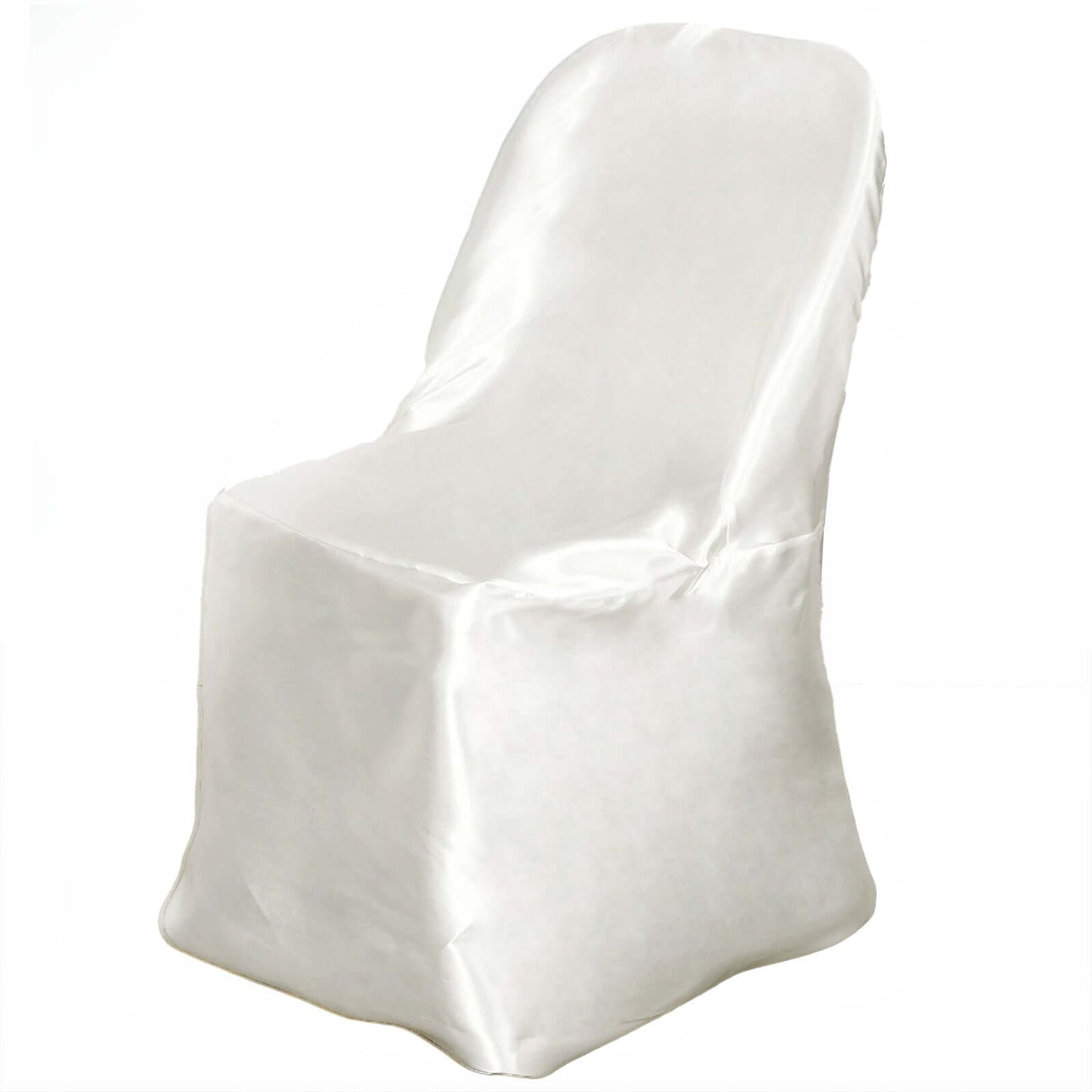 Satin Chair Covers for Folding Chairs Ivory with Glossy Sheen - Reusable Covers - NestOCart
