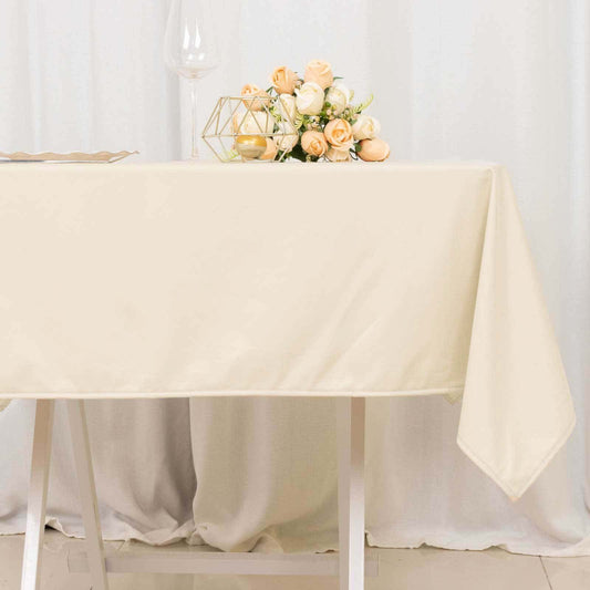 Scuba 54"x54" Table Overlay Square Tablecloth Beige - Wrinkle Free & Stain Resistant Table Cover - Bell Racket Store