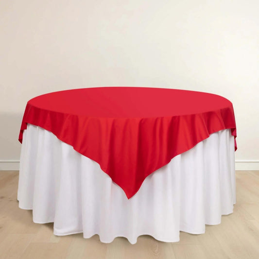 Scuba 70"x70" Table Overlay Square Tablecloth Red - Wrinkle Free & Stain Resistant Table Cover - Bell Racket Store