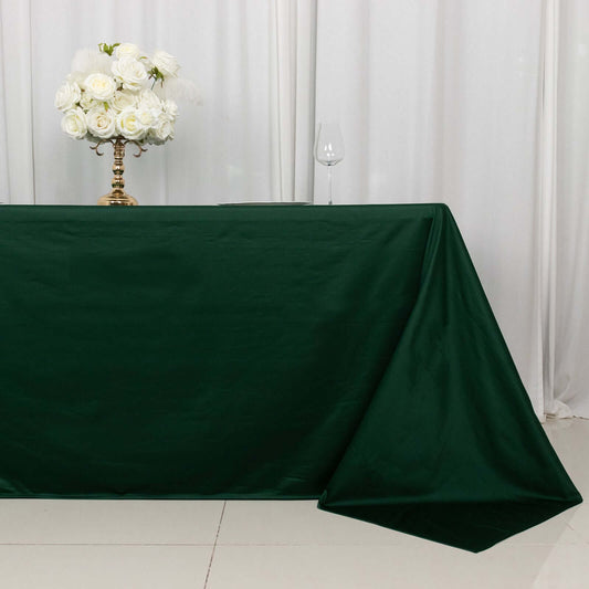 Scuba Rectangular 90"x132" Tablecloth Hunter Emerald Green - Wrinkle Free, Stain Resistant & Seamless Table Cover - Bell Racket Store